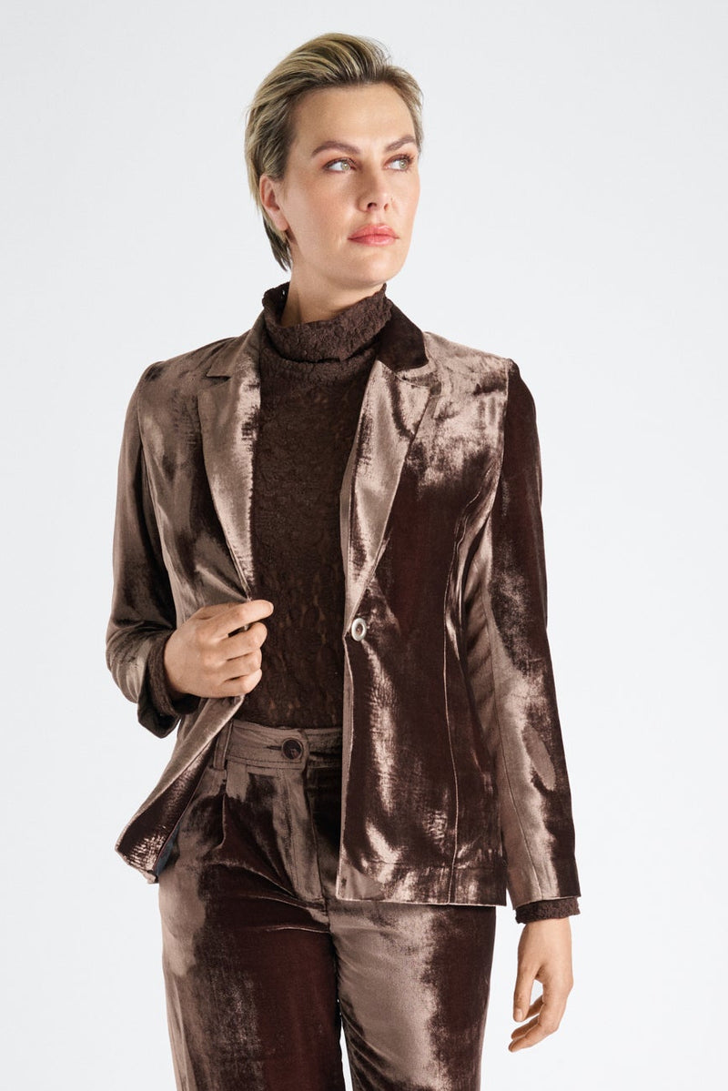 Bruine velvet blazer