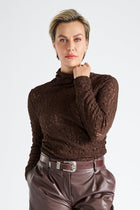 Lace brown turtleneck