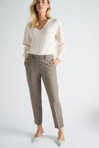 Broek taupe in 7/8 lengte