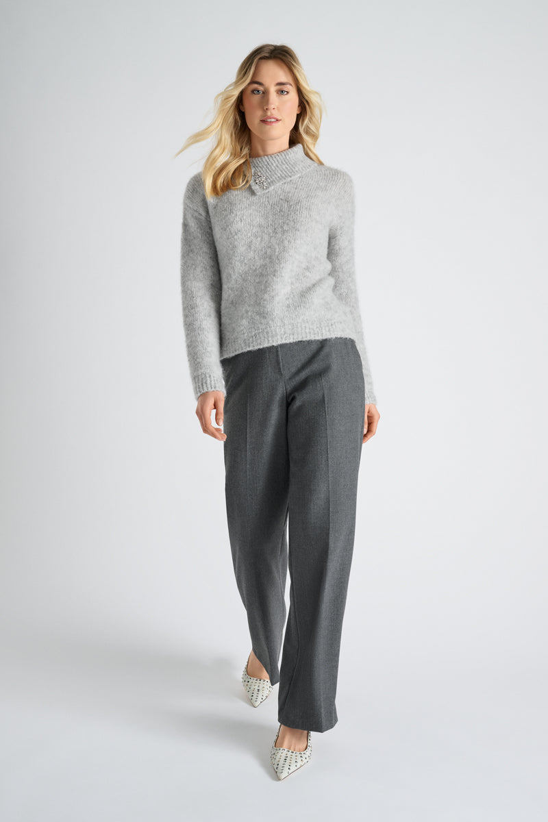 Pantalon gris à jambes larges