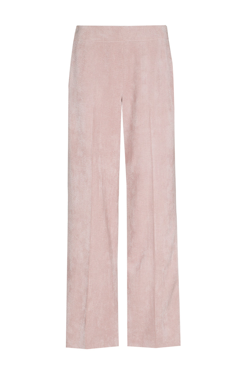 Pantalon rose en velours côtelé