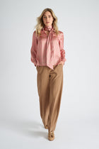 Camel kleurige broek met wijde pijpen