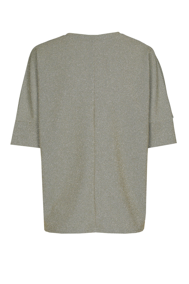 Groene pull met V-hals en korte mouwen
