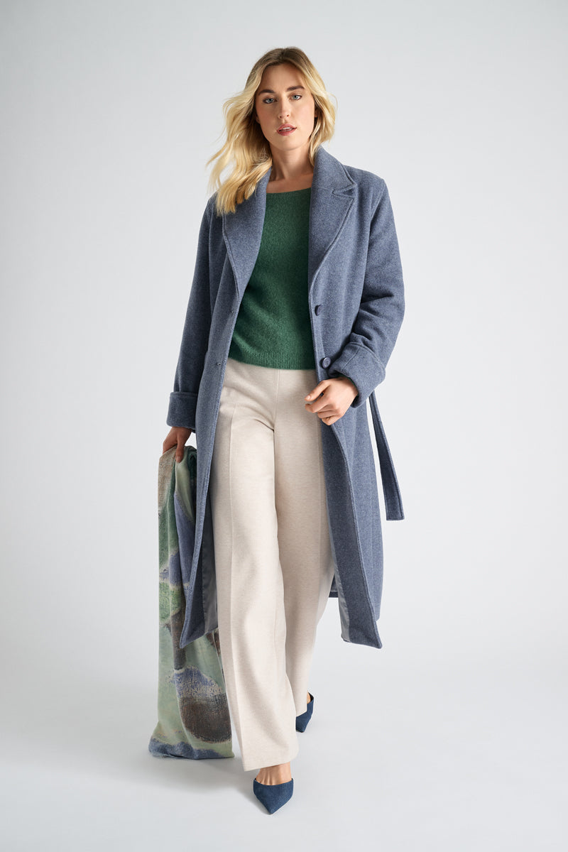 Pantalon écru en jersey à jambes droites