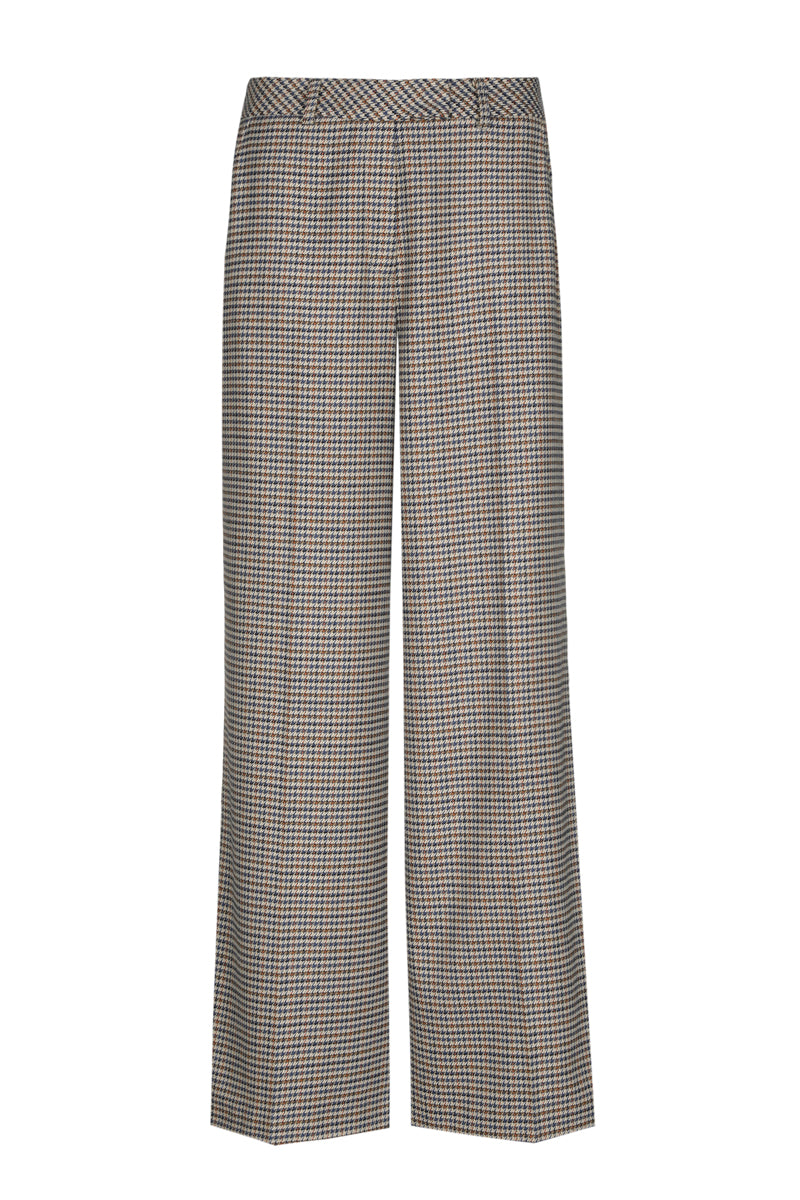 Wijde broek met fijne ruitjes