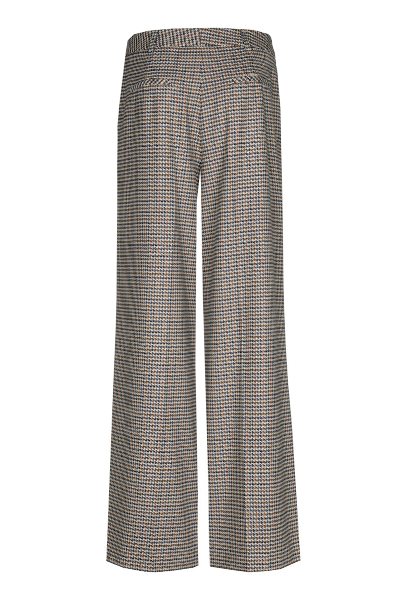 Wijde broek met fijne ruitjes