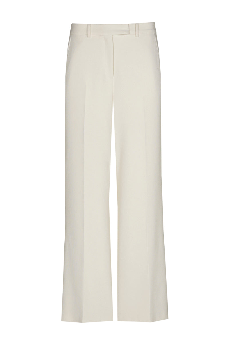 Ecru broek met wijde pijpen