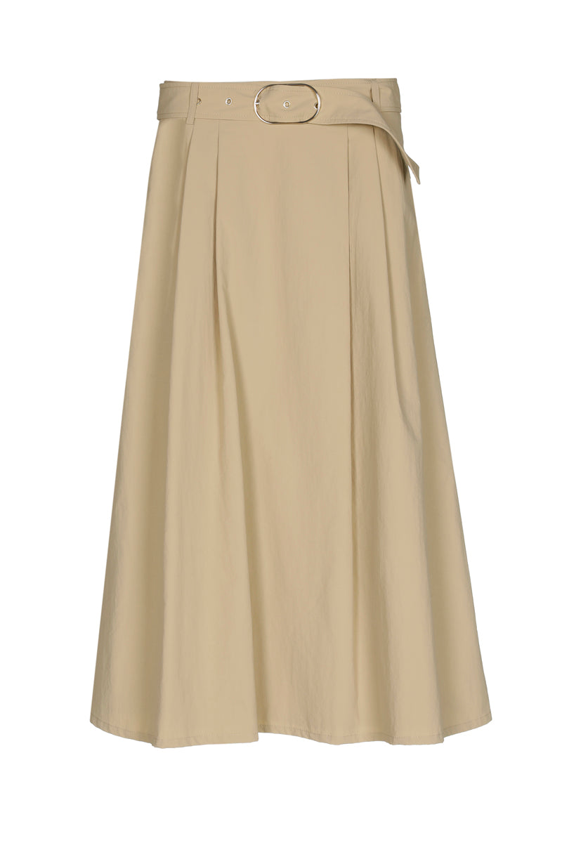EN EXCLUSIVITÉ DANS NOS CONCEPT STORES: Jupe beige en coupe A