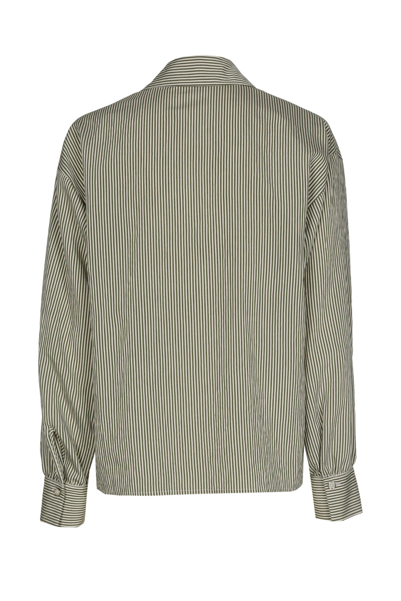 Bloes met groene strepen in loose fit