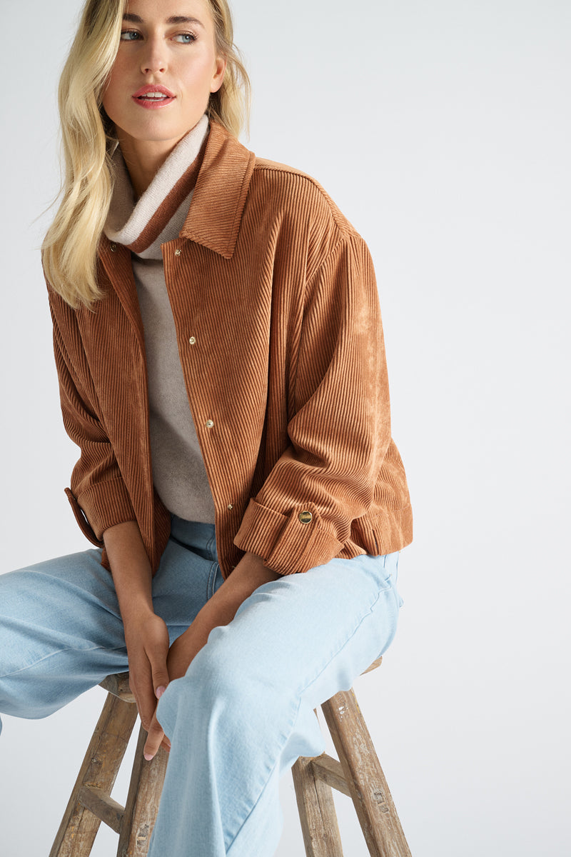 Blouse-veste en velours rouille