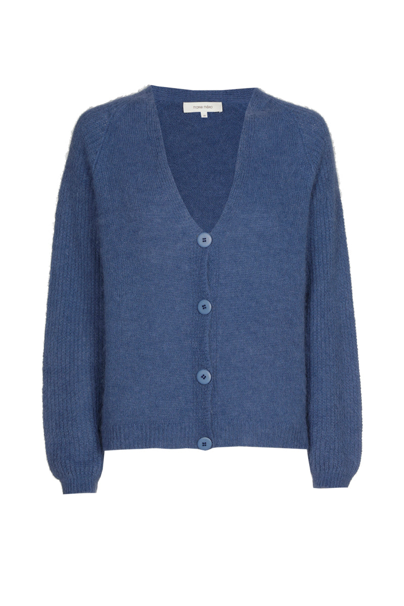 Cardigan bleu avec fermeture à bouton