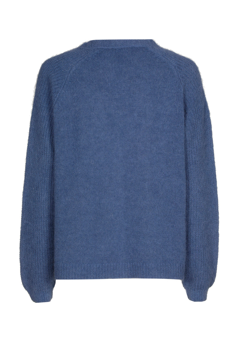 Cardigan bleu avec fermeture à bouton