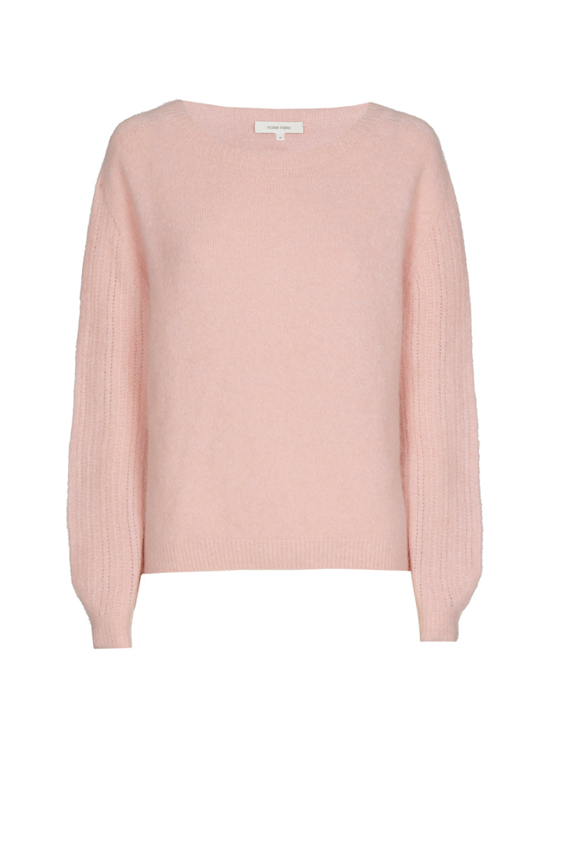 Pull rose doux à col rond en alpaga