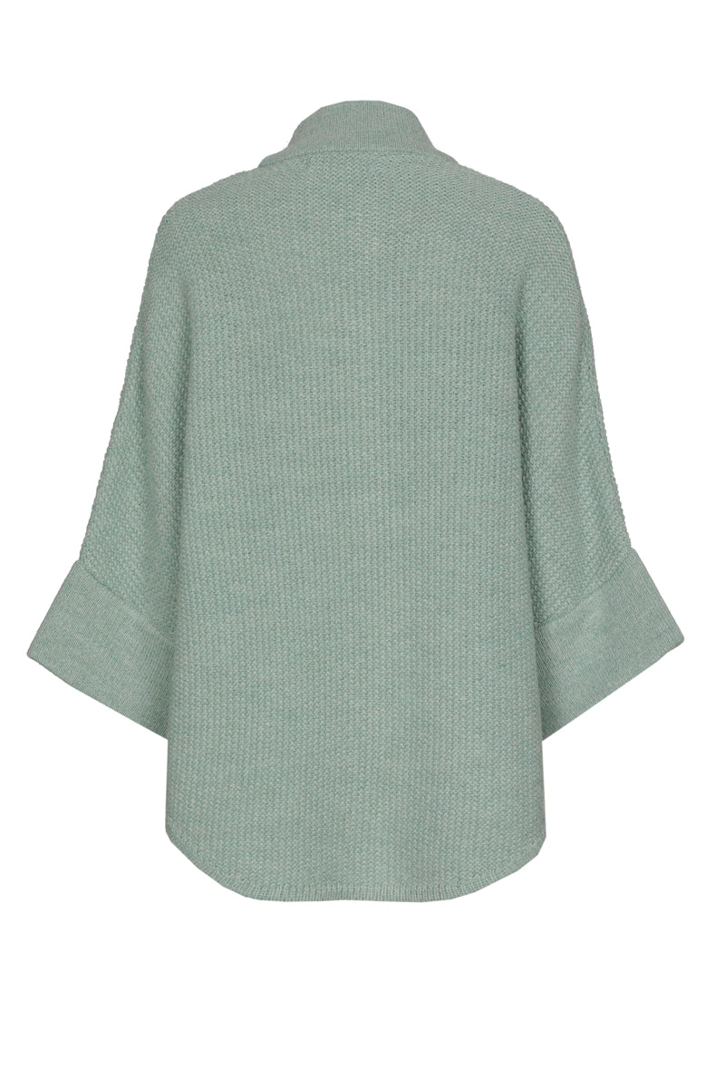 Groene cape met knoopsluiting