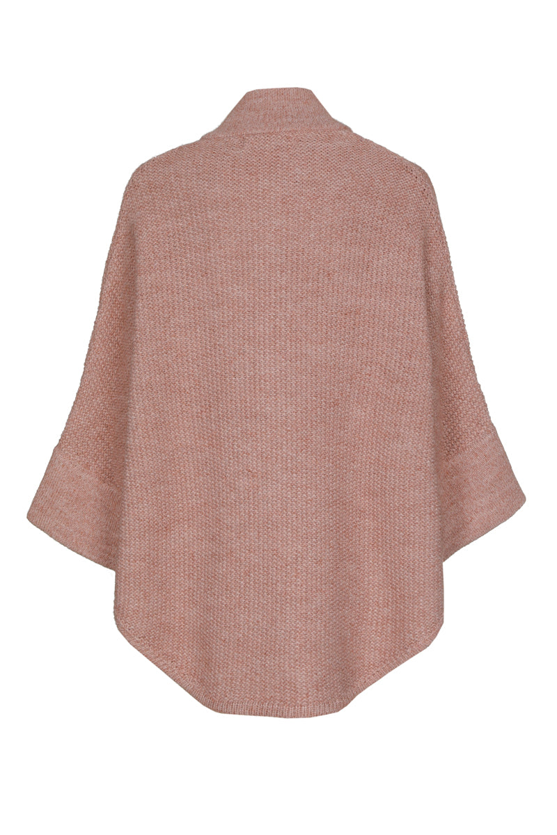 Oudroze cape met knoopsluiting