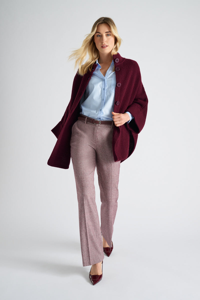 Cape bordeaux avec boutons