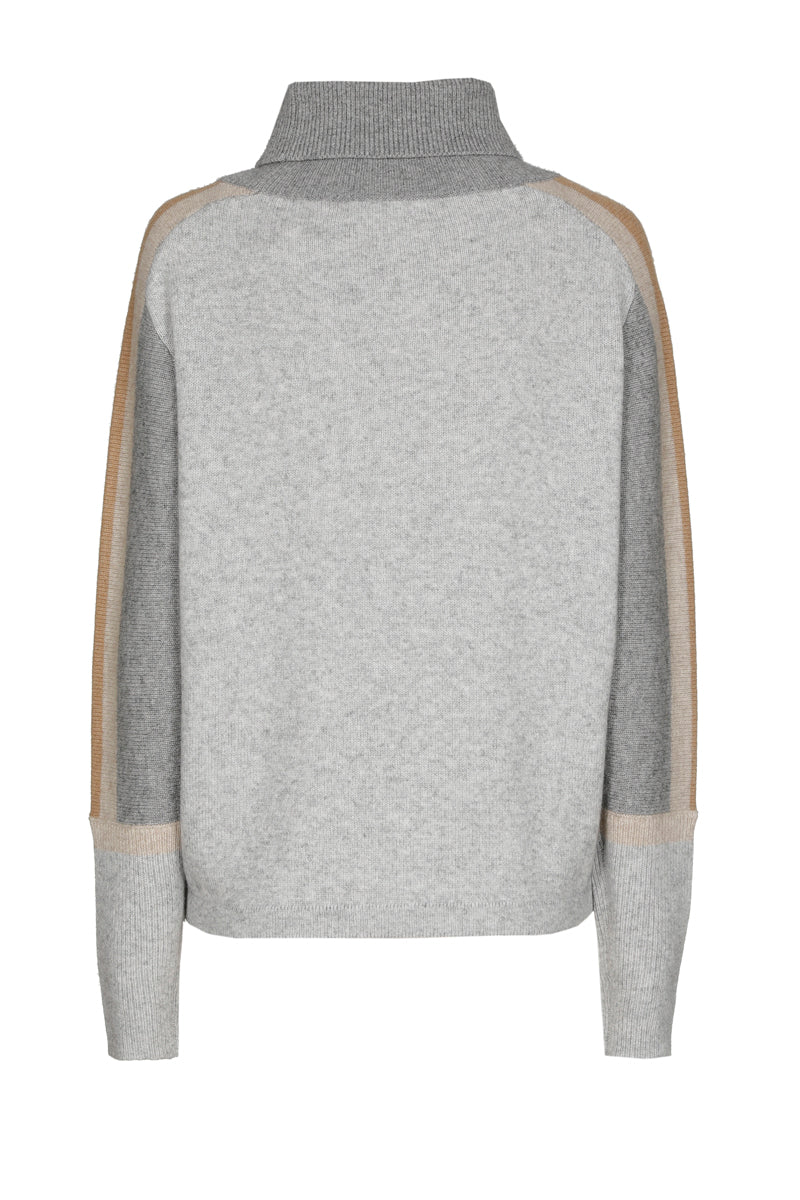 Pull gris avec col roulé