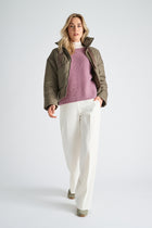 Pull oudroze met ronde hals en korte mouwen
