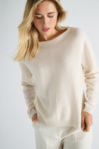 Pull ecru met boothals