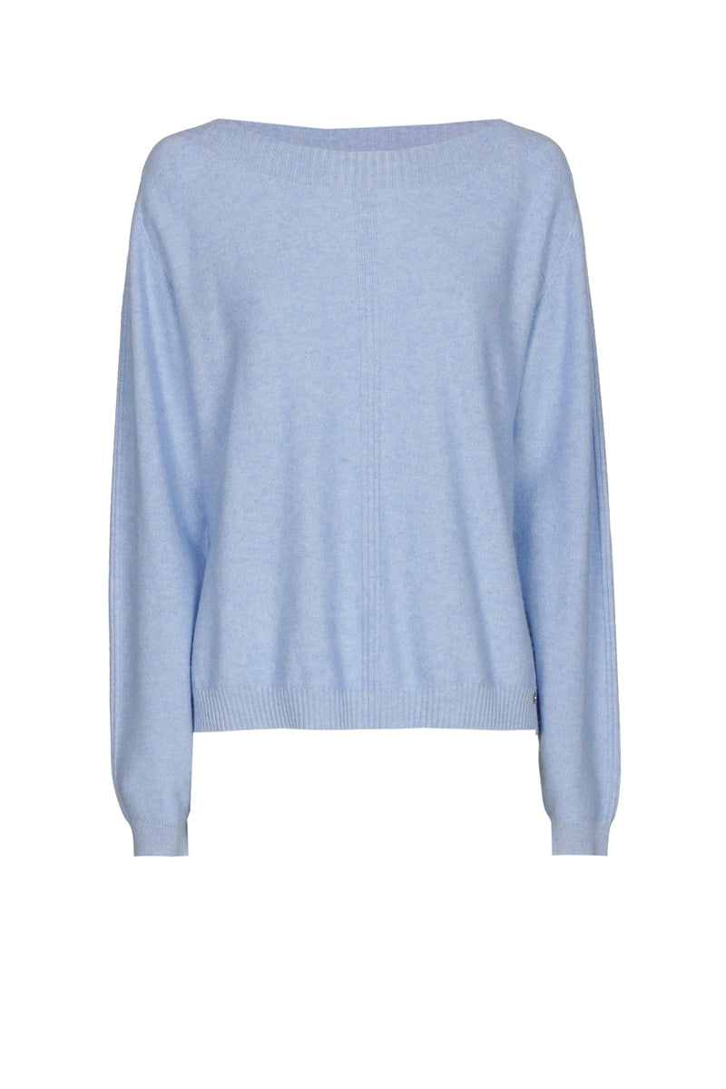 Licht blauwe pull met boothals