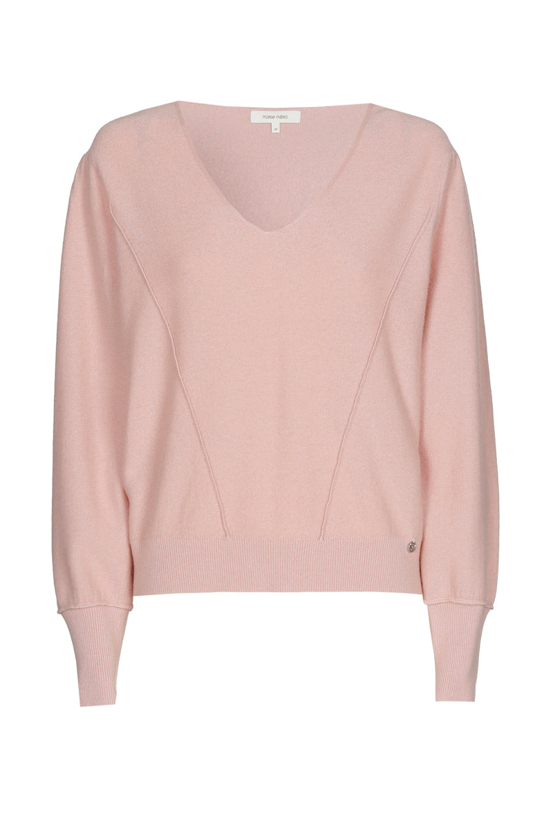Licht roze pull met v-hals