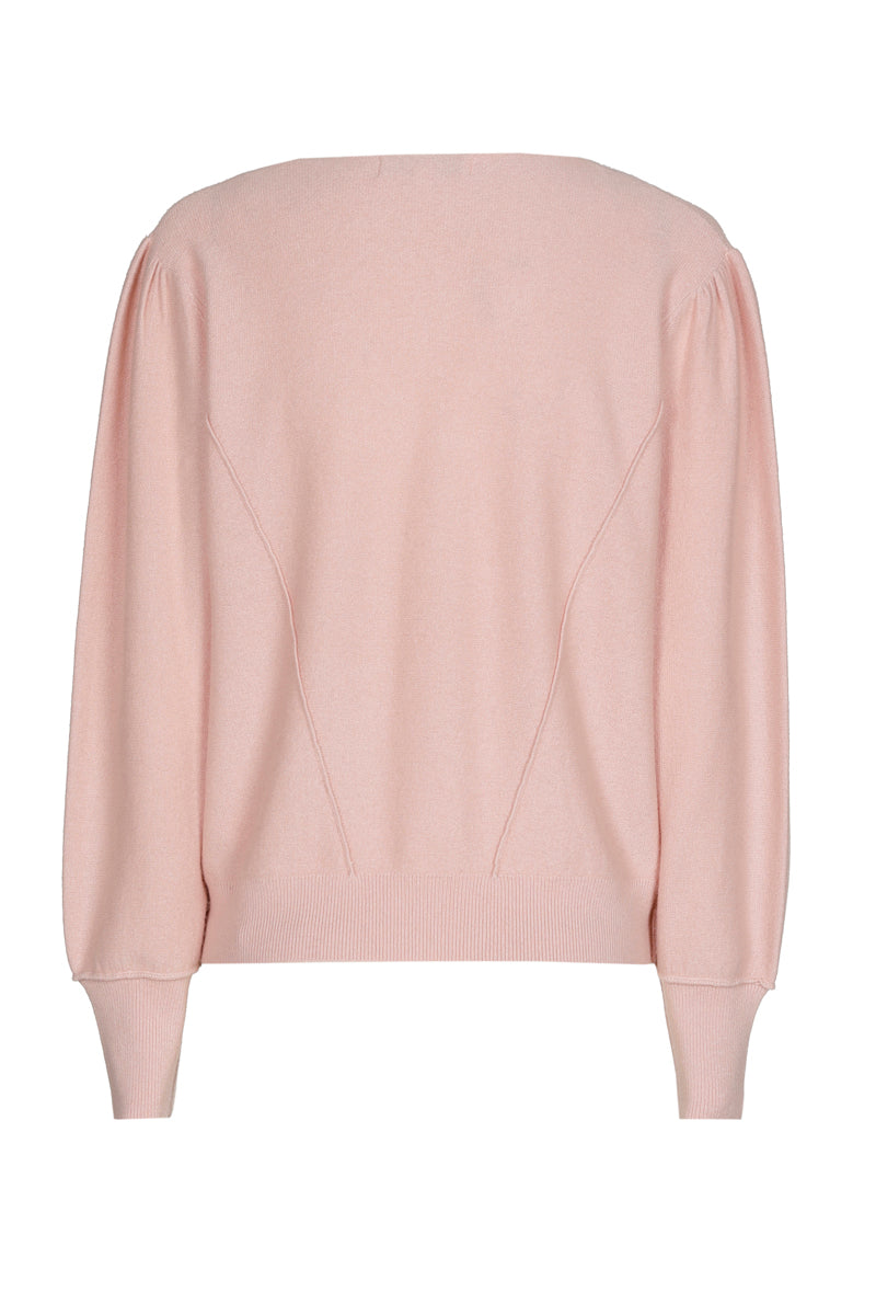 Licht roze pull met v-hals