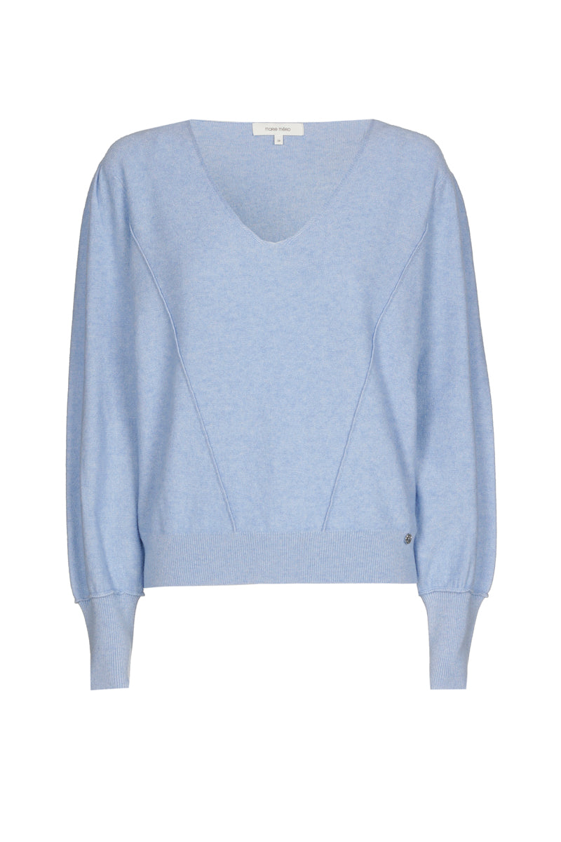 Lichtblauwe pull met v-hals