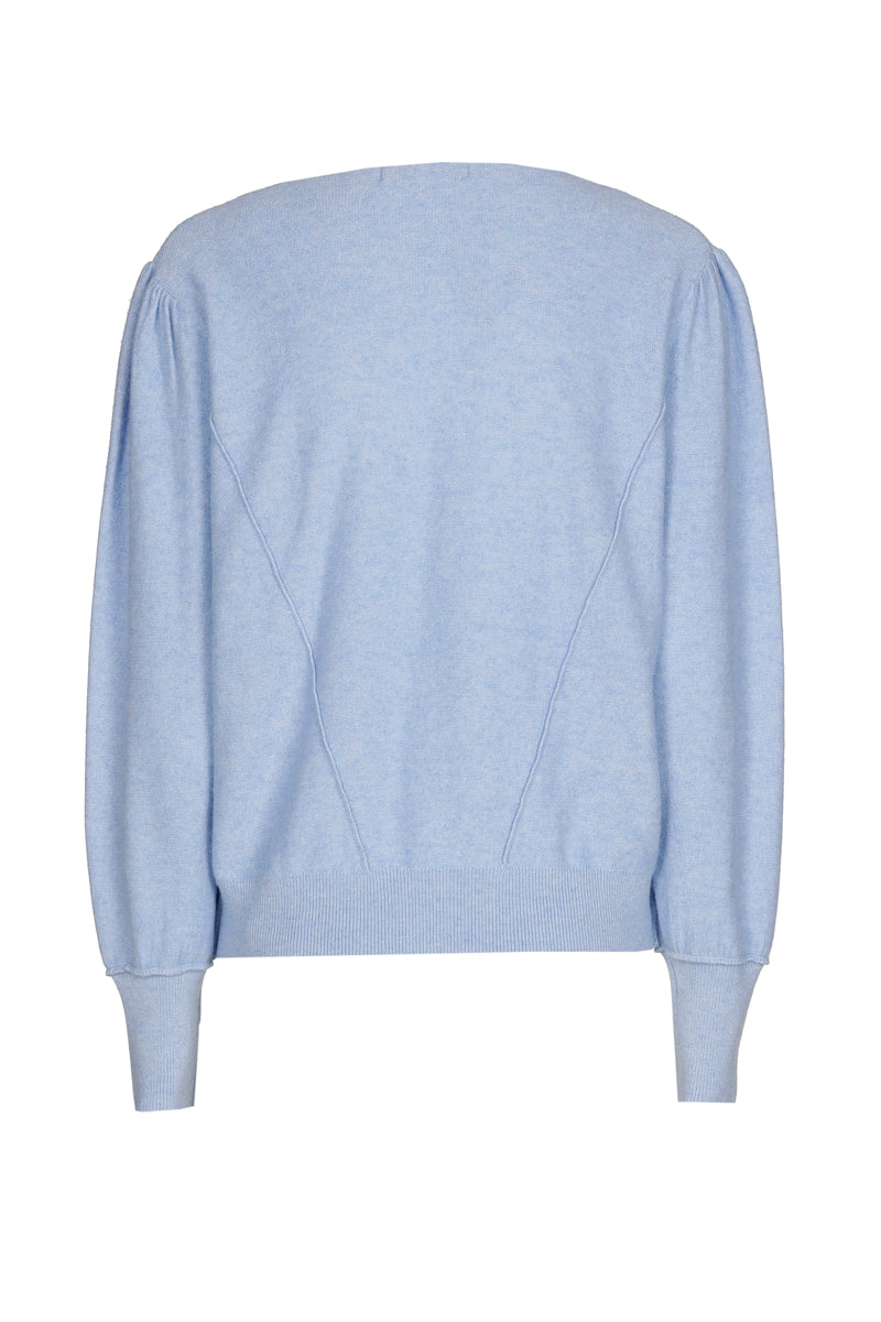 Lichtblauwe pull met v-hals