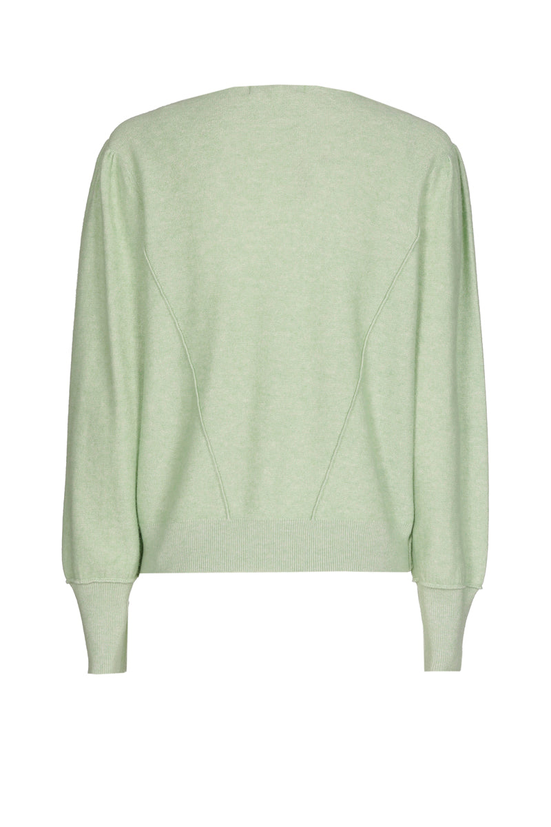 Mint kleurige pull met v-hals