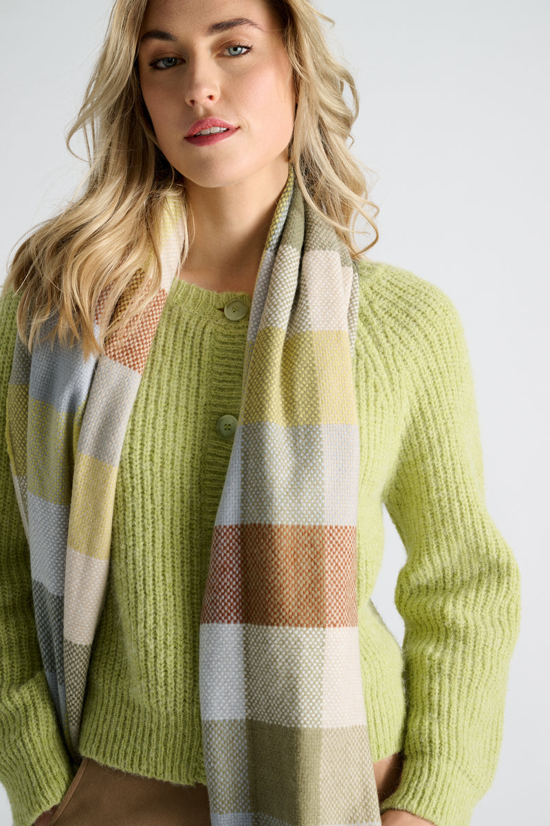 Limoenkleurige cardigan met knopensluiting