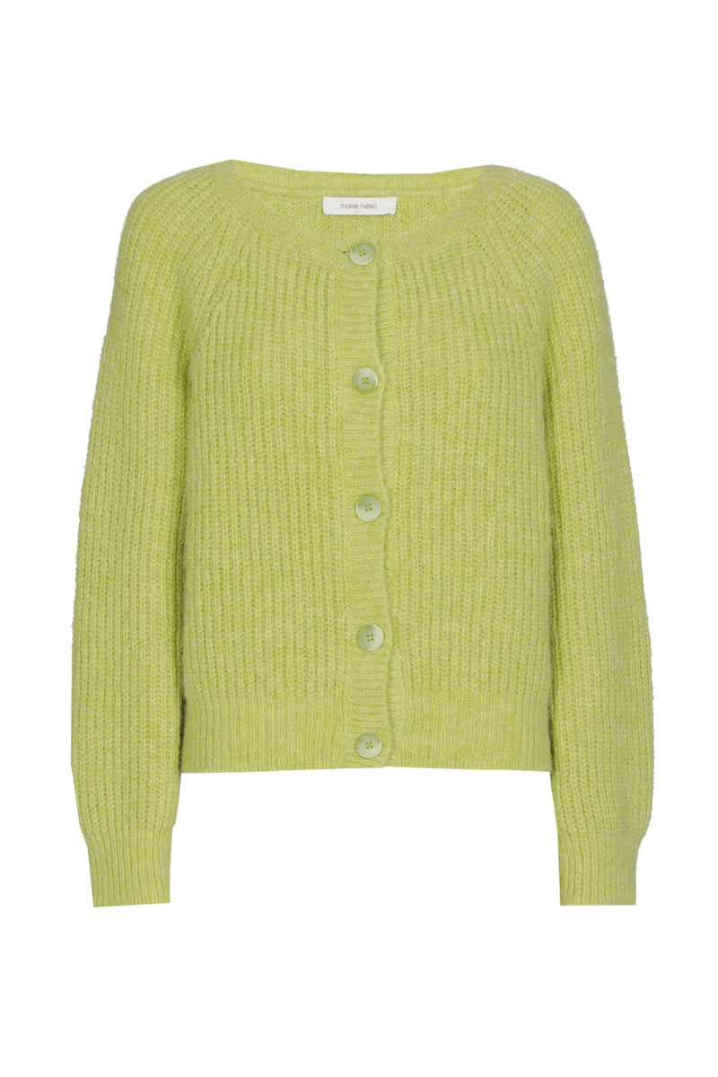 Limoenkleurige cardigan met knopensluiting