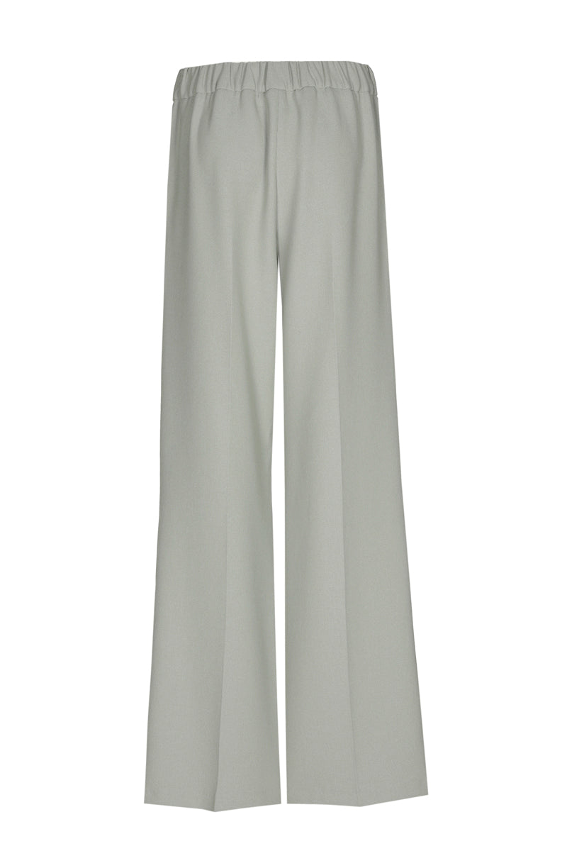 Lichtgroene broek met elastiek achteraan de taille