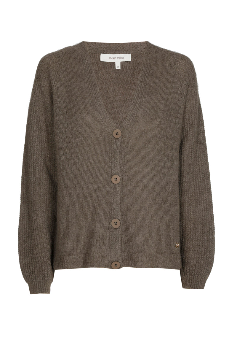 Kaki cardigan met knopensluiting