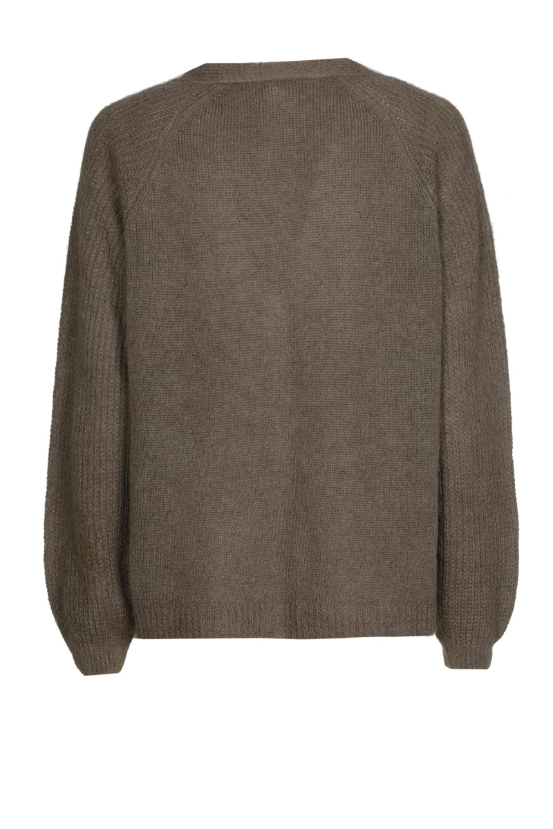 Kaki cardigan met knopensluiting