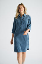 Robe en velours bleu