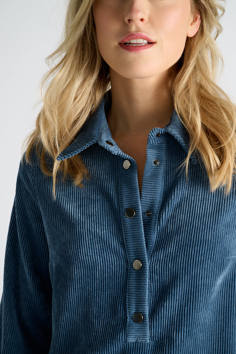 Robe en velours bleu