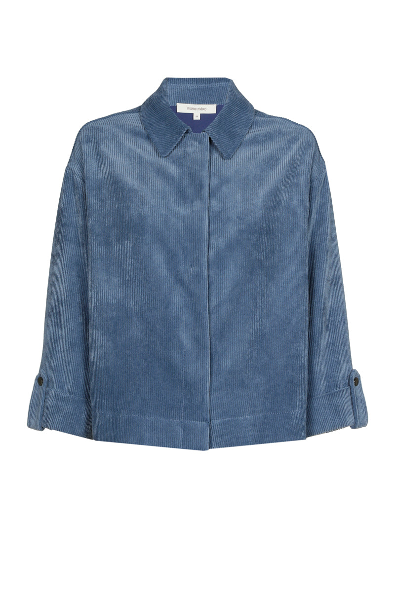 Blauw bloesjasje in velours