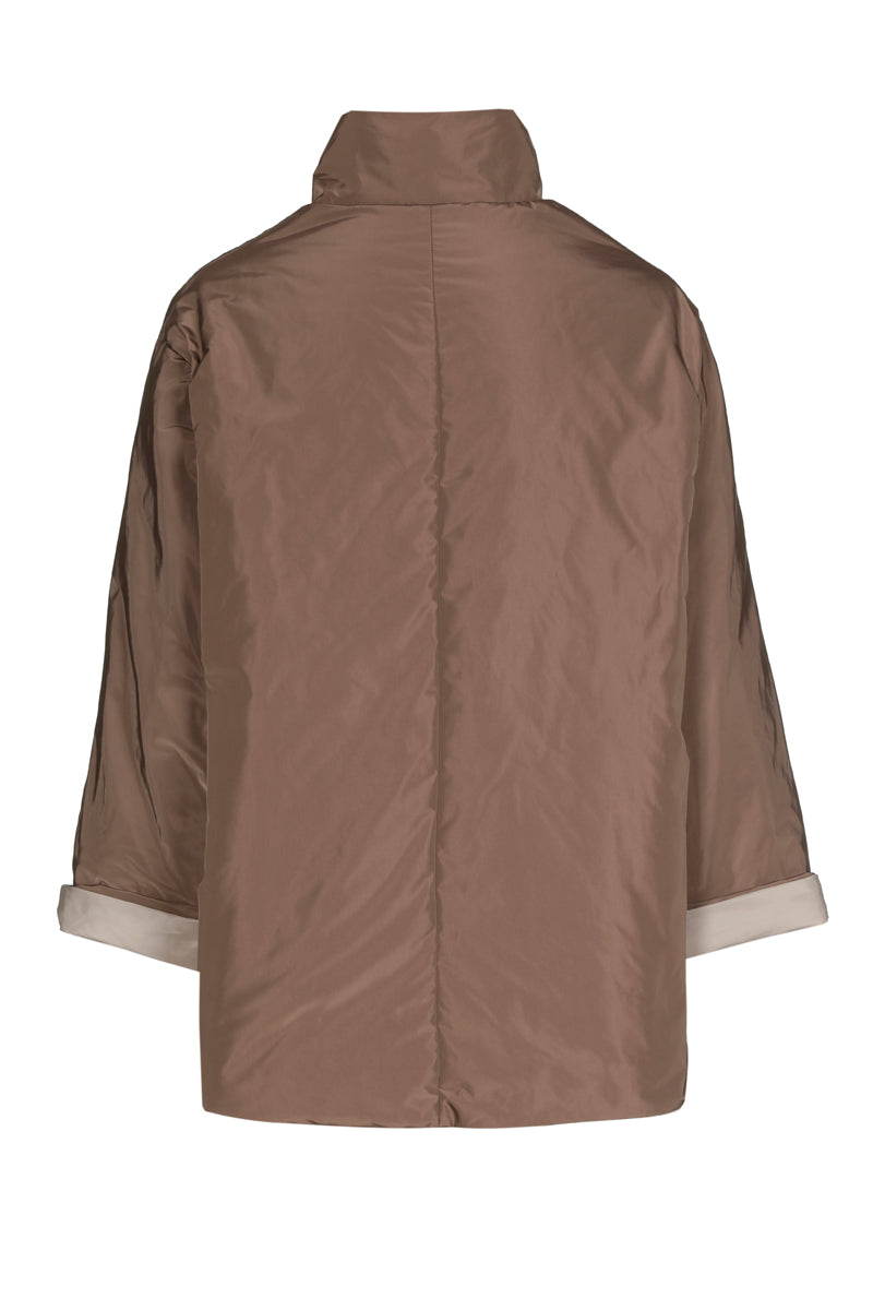 Reversible jasje in taupe en vison