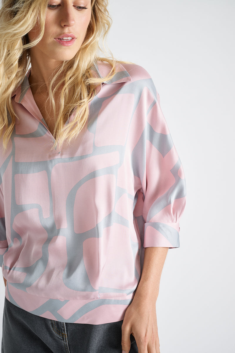 Blouse ample à imprimé abstrait