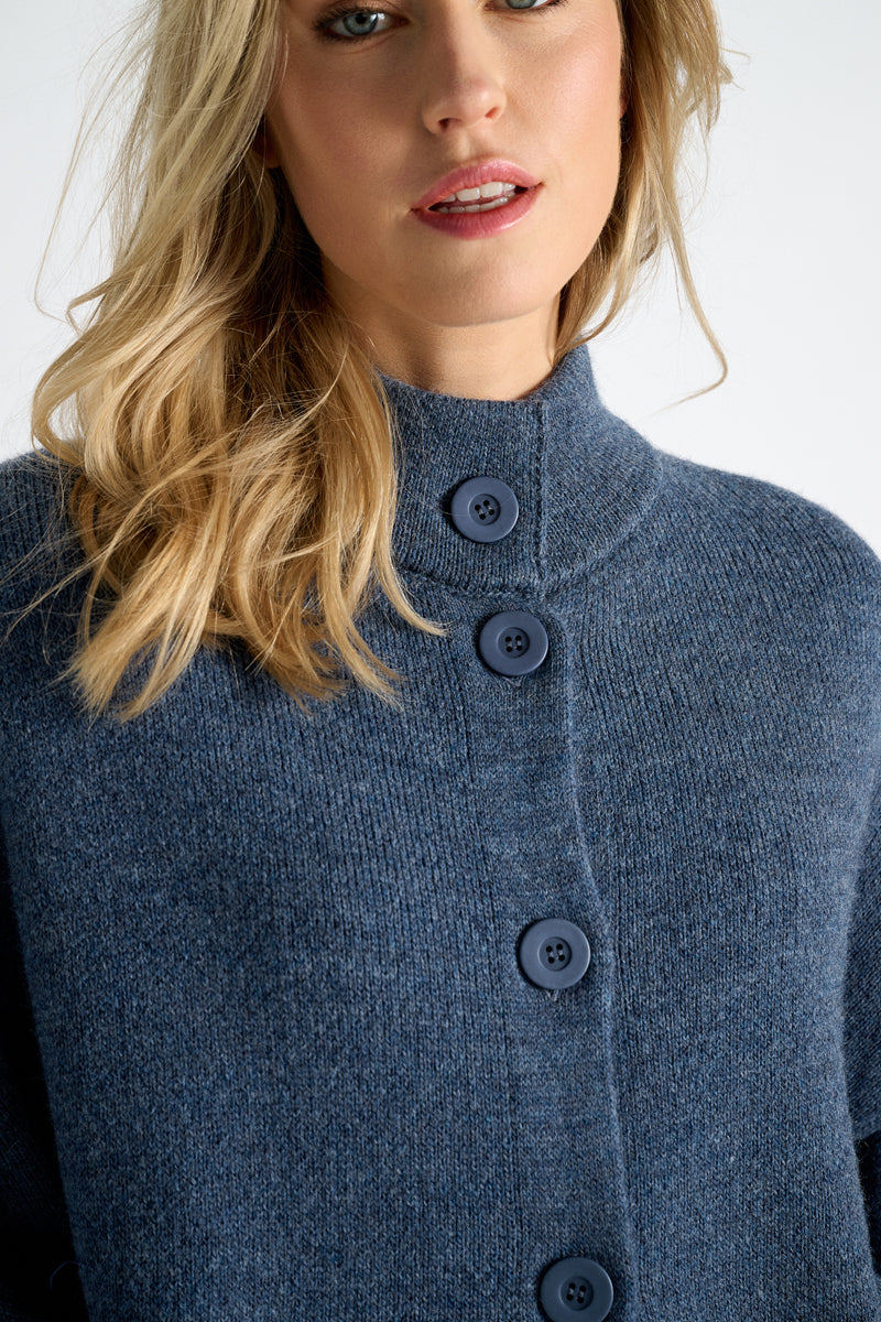 Cape couleur denim avec boutons