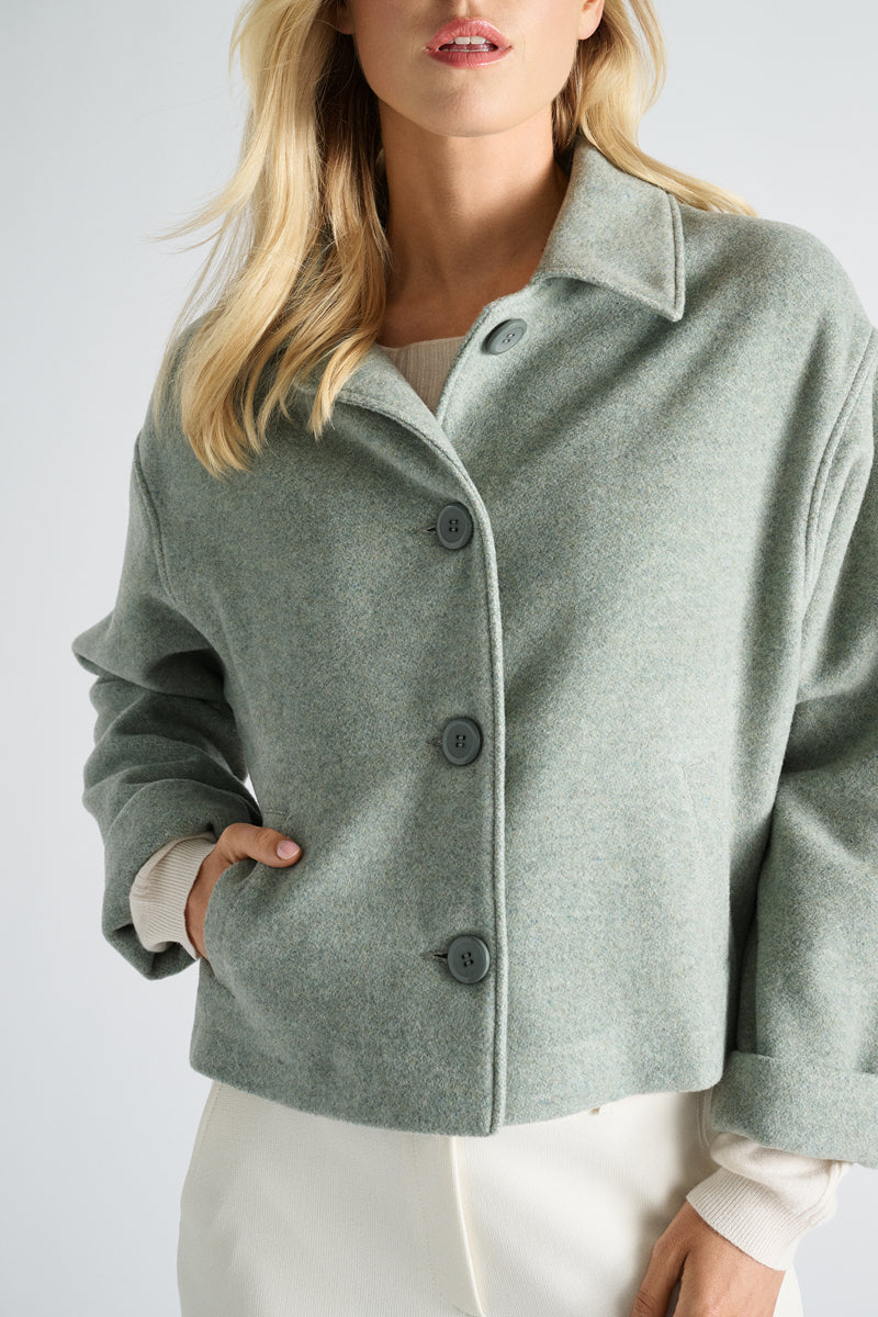 Veste courte verte coupe ample