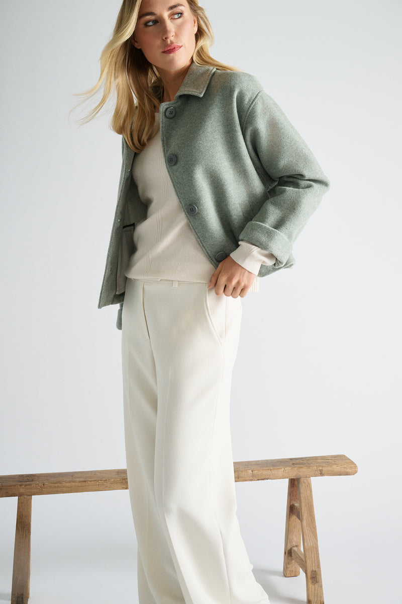 Groen kort jasje in loose fit
