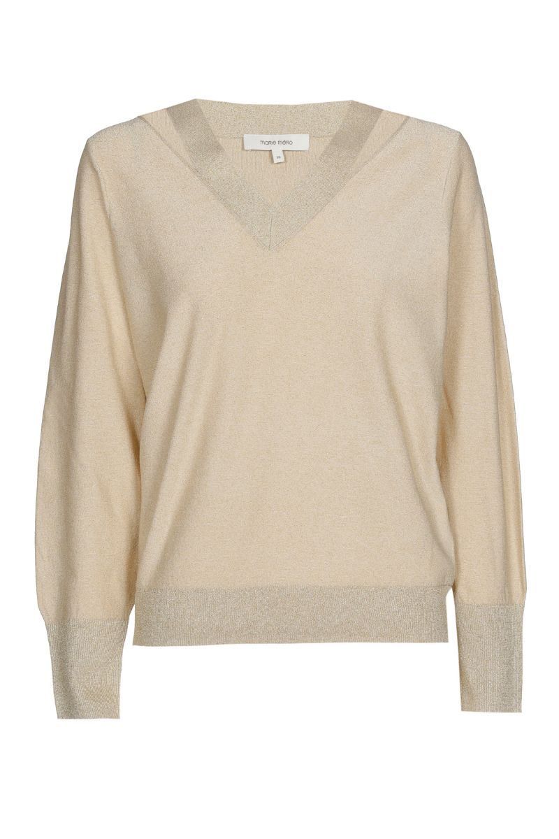 Pull écru à col en V