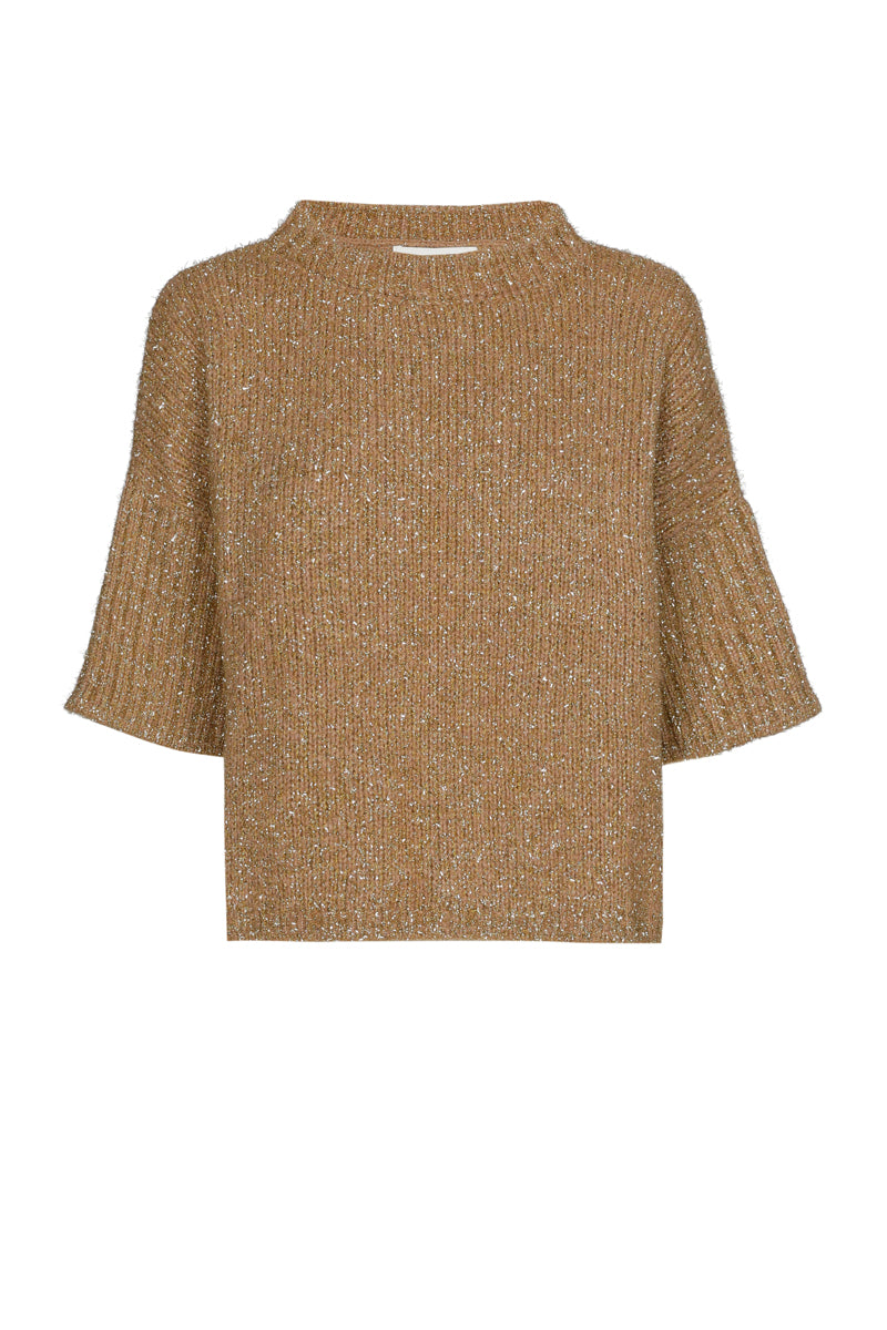 Bruine pull met korte mouwen