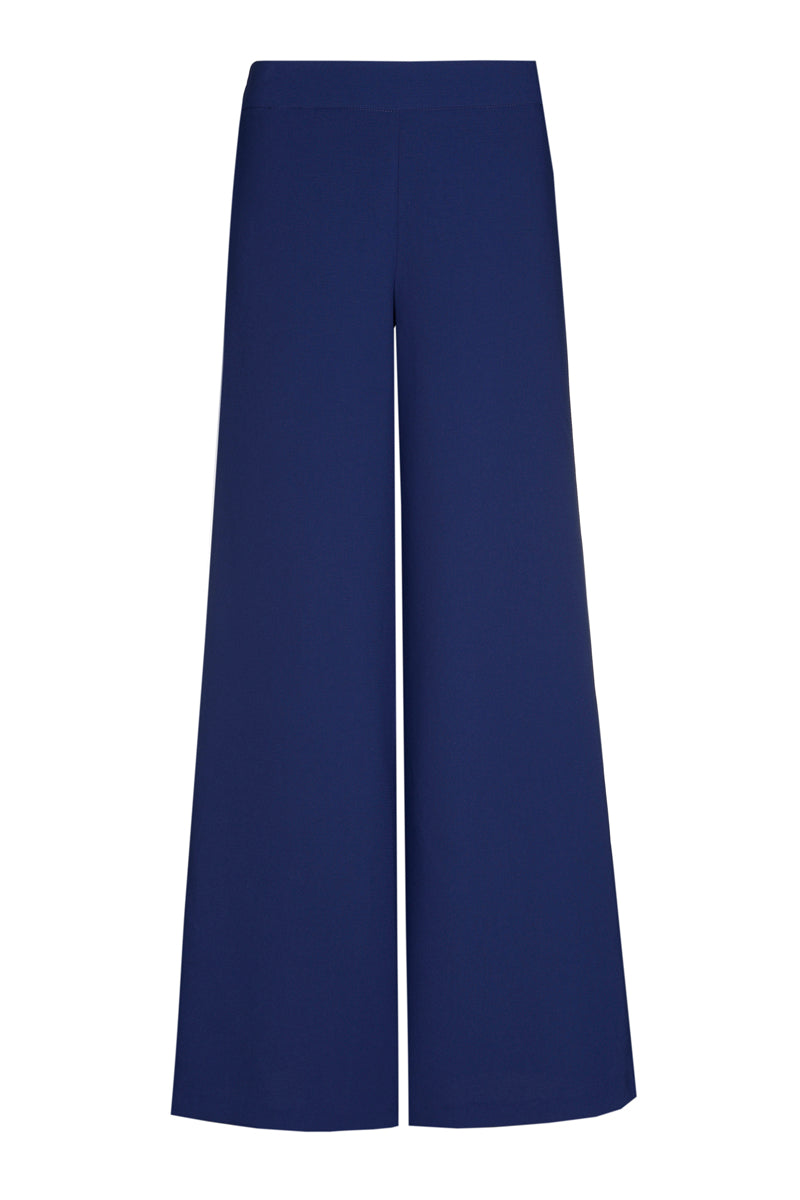 Blauwe wijde broek