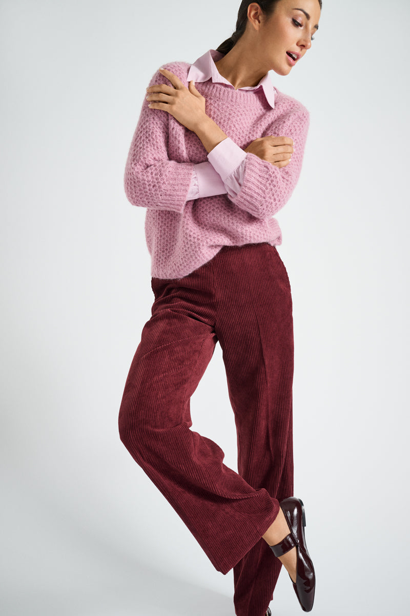 Pantalon bordeaux en velours