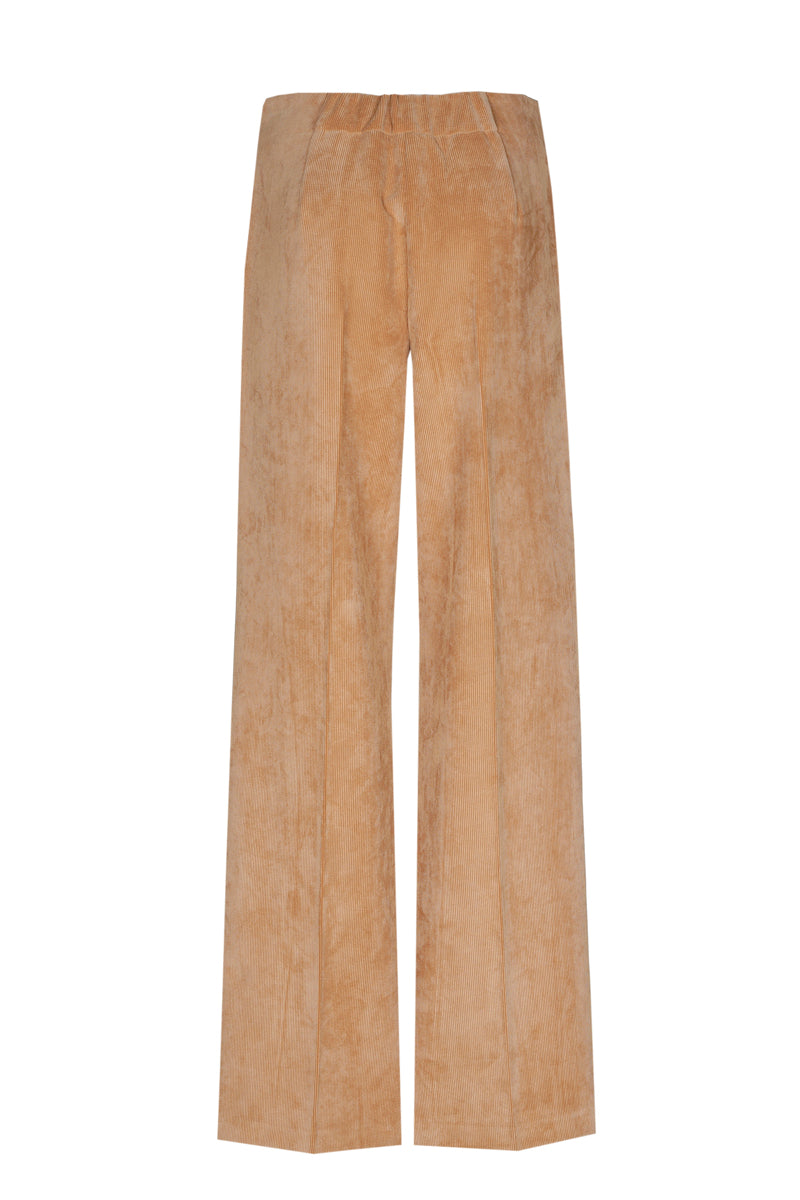 Velours rechte beige broek