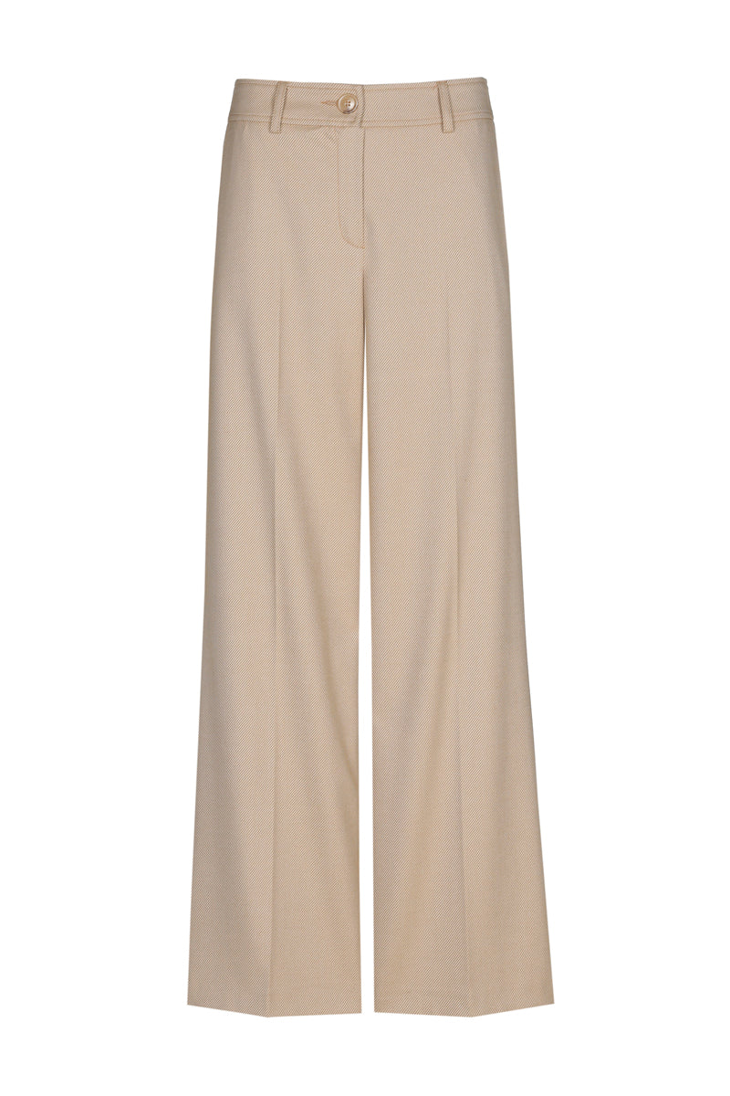 Rechte beige lange broek met zakken