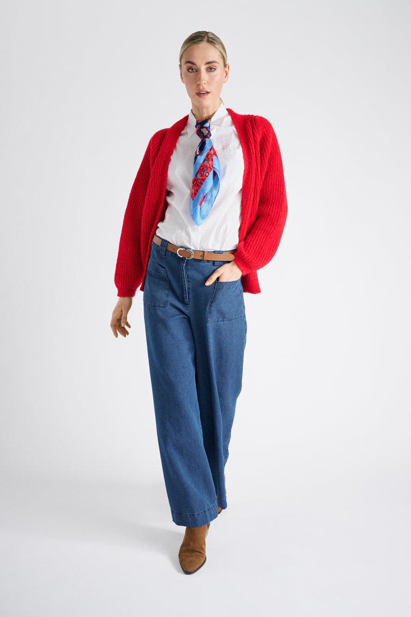 Lange en wijde denim broek