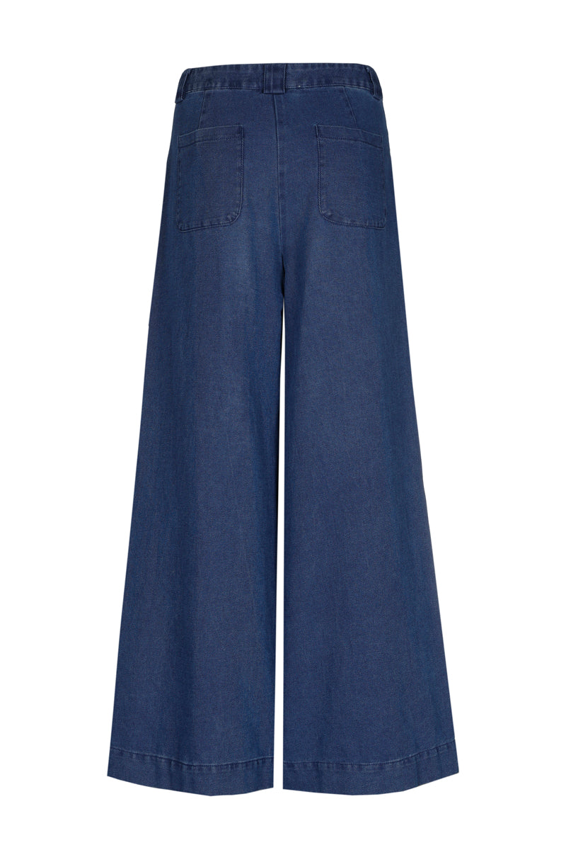 Pantalon denim large et long